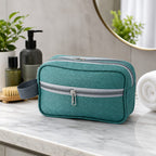 ANS BILLION Premium Travel Toiletry Bag for Men & Women | Multi-Compartment Shaving Kit Organizer | Water-Resistant Travel Cosmetic & Bathroom Organizer | Portable Wash Bag (Teal)