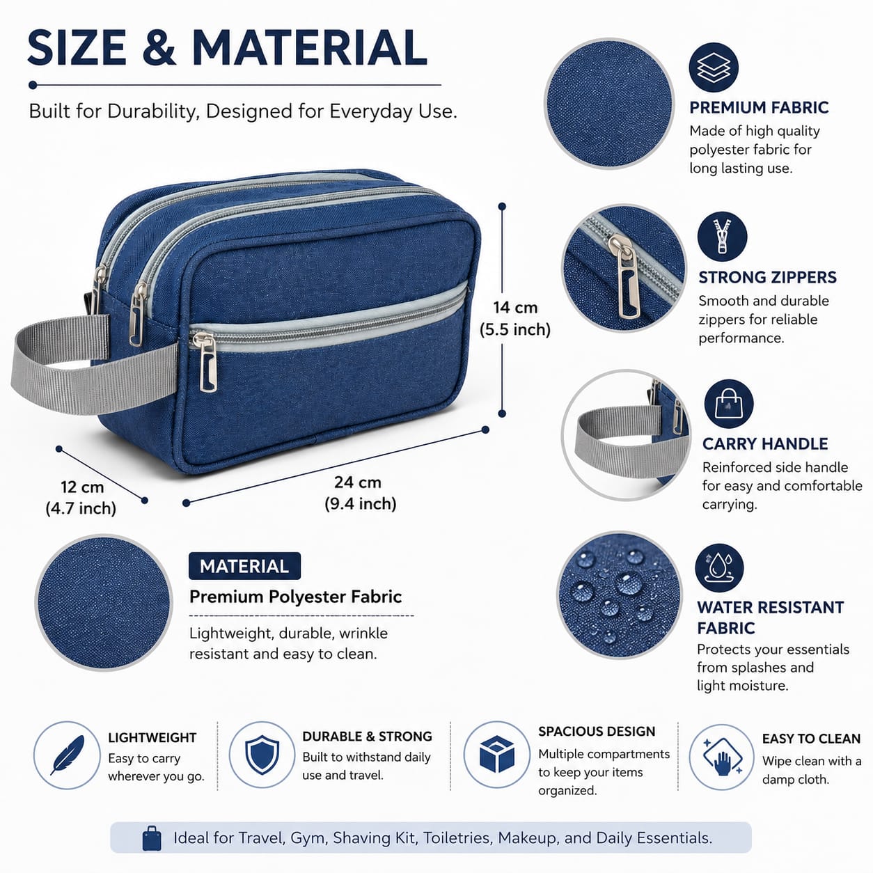 ANS Billion Premium Travel Toiletry Bag for Men & Women | Waterpro of Polyester Sha buleving Kit Organizer | Multi-Compartment Cosmetic & Grooming Pouch with Carry Handle | tea