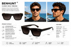 Upgrade your style with BENHUNT Square Polarized Sunglasses.