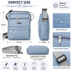 SILVER Crossbody Sling Bag for Men & Women | Lightweight Water-Resistant Shoulder Bag | Multiple Zip Compartments | Adjustable Strap | Sky Blue Brand