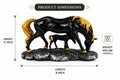 CHIBRO premium resin horse showpiece features a glossy black and gold finish. - ANS Billons
