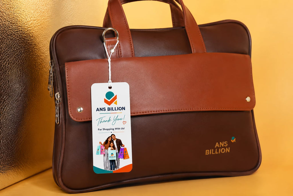 Premium Leather Laptop Briefcase for Men | Office Messenger Bag | Business Handbag - ANS Billons