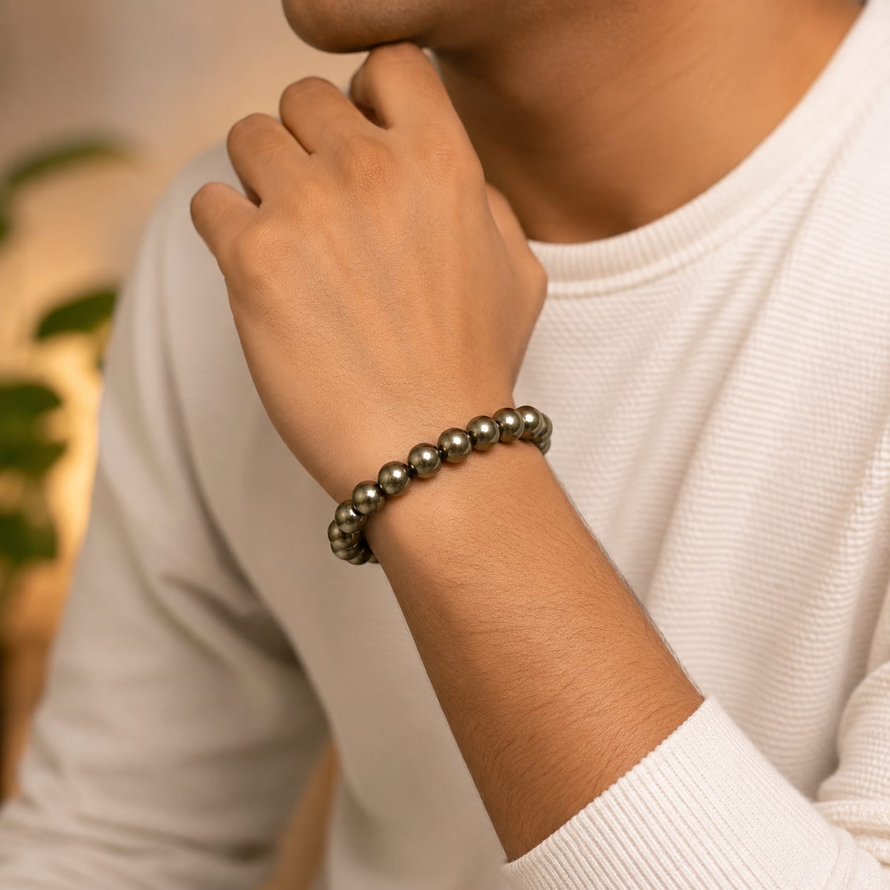 Pyrite Stone Healing Bracelet - 8MM - AEORA ROCKS INDIA ... - ANS Billons