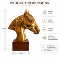Triivvayu Majestic Horse Brass Bust Luxury Home Office Equestrian Decor - ANS Billons