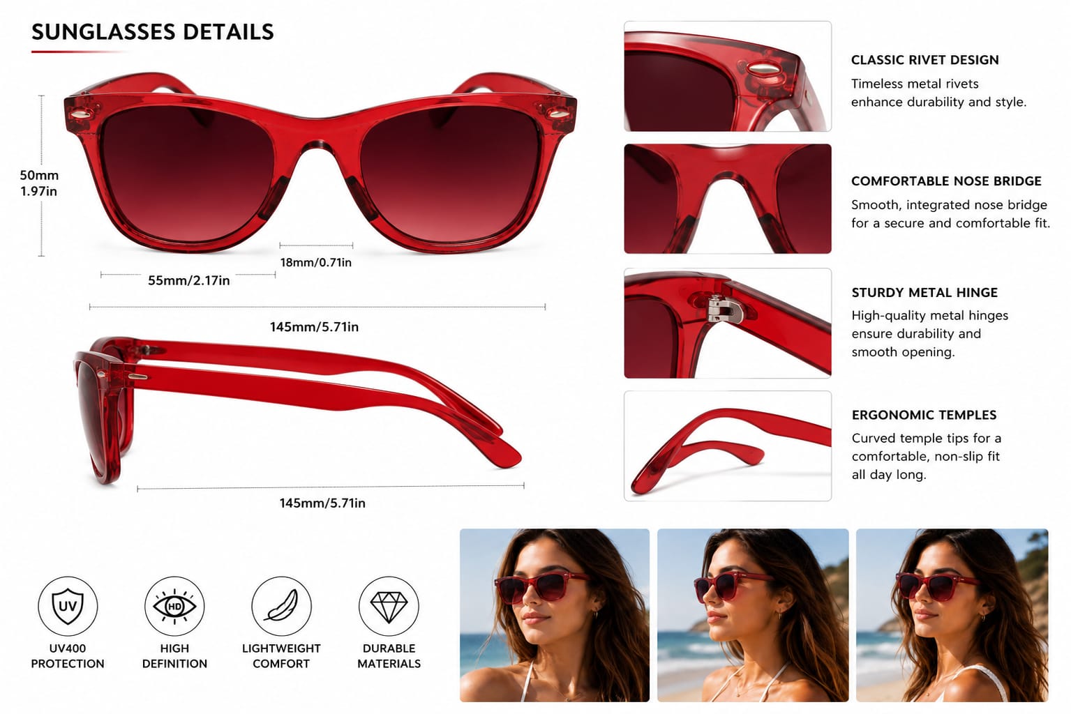 Upgrade your style with ANS BILLION Fashion Sunglassesyour eyes from harmful sun rays while enhancing your everyday look. - ANS Billons
